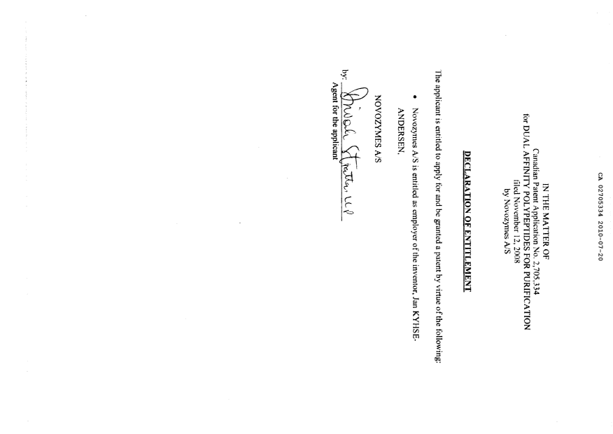 Document de brevet canadien 2705334. Correspondance 20091220. Image 3 de 3