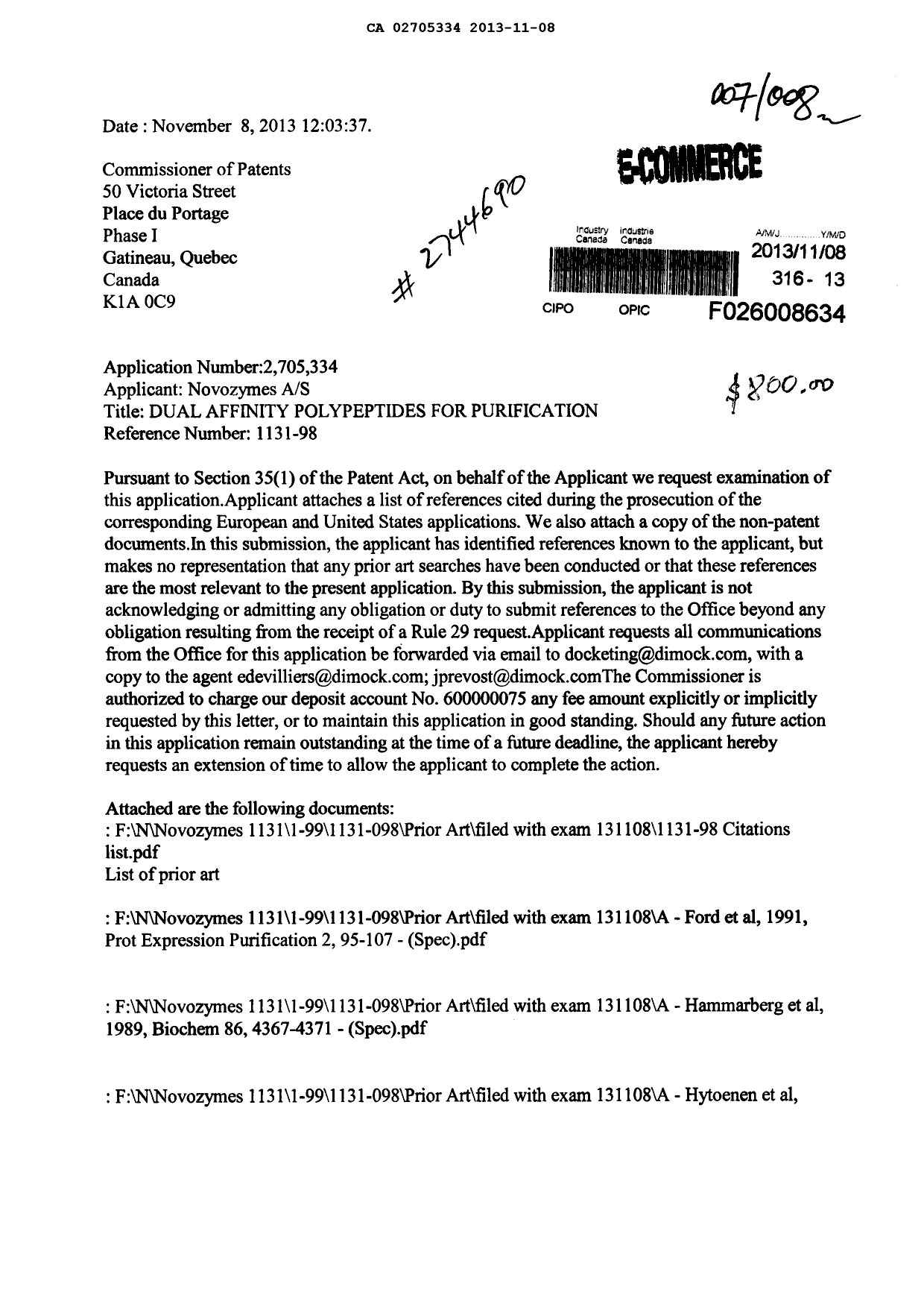 Canadian Patent Document 2705334. Prosecution-Amendment 20121208. Image 1 of 3