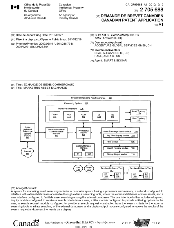 Document de brevet canadien 2705688. Page couverture 20091201. Image 1 de 1