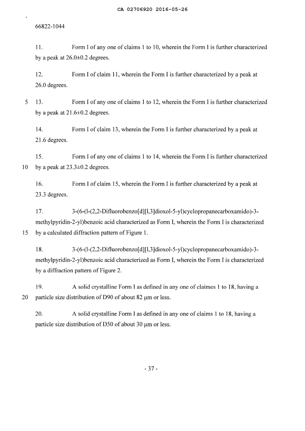 Document de brevet canadien 2706920. Revendications 20151226. Image 2 de 4
