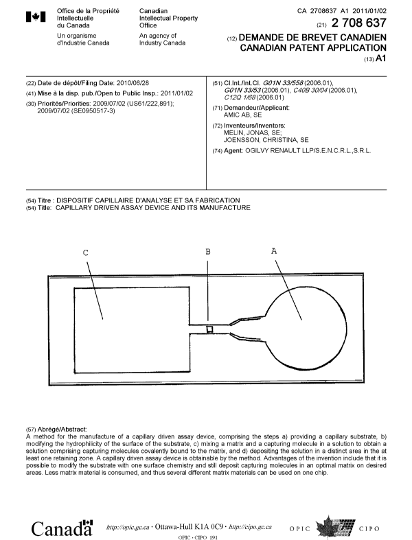 Document de brevet canadien 2708637. Page couverture 20091221. Image 1 de 1