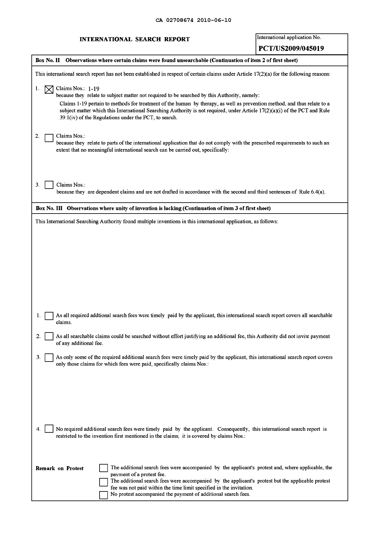 Document de brevet canadien 2708674. PCT 20091210. Image 2 de 3