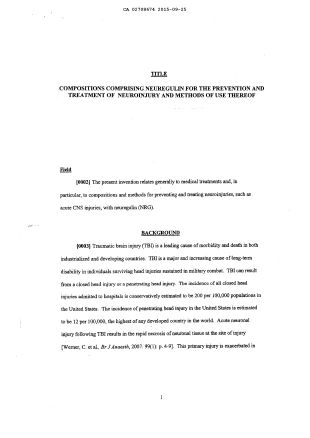 Document de brevet canadien 2708674. Description 20141225. Image 1 de 30