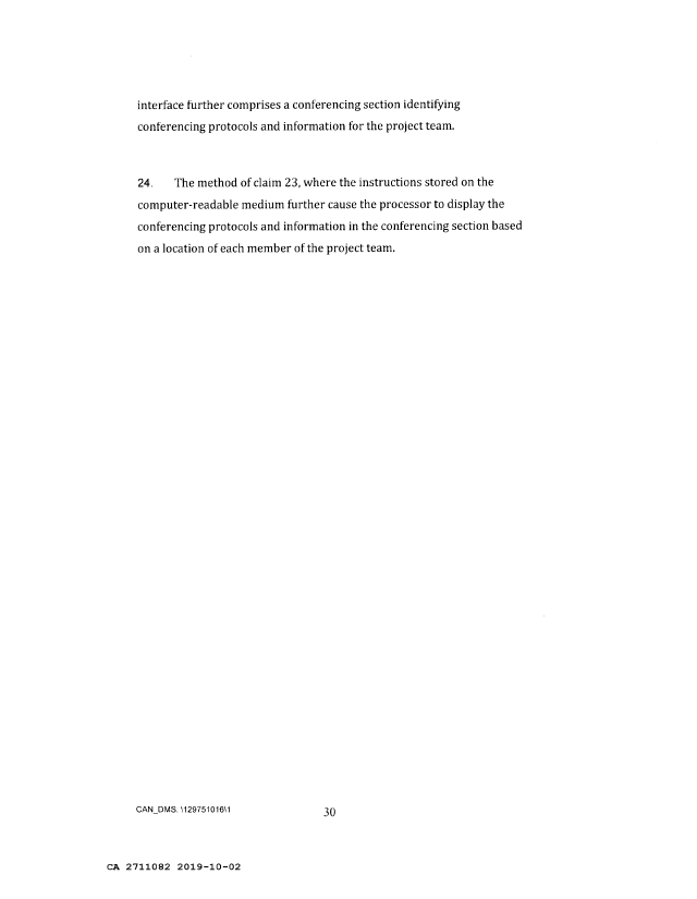 Document de brevet canadien 2711082. Revendications 20191002. Image 13 de 13