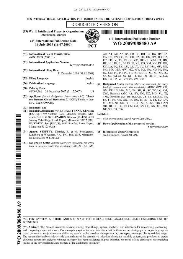 Document de brevet canadien 2711971. Abrégé 20100630. Image 1 de 1