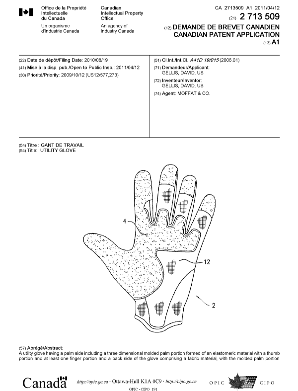 Document de brevet canadien 2713509. Page couverture 20101222. Image 1 de 2