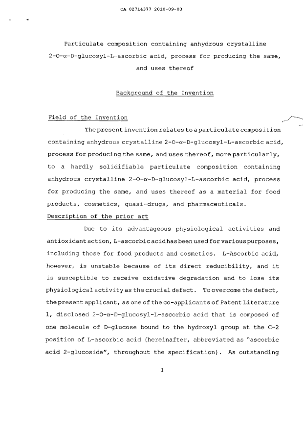 Document de brevet canadien 2714377. Description 20091219. Image 1 de 120