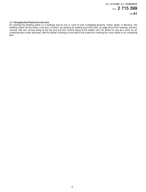 Document de brevet canadien 2715399. Page couverture 20091218. Image 2 de 2