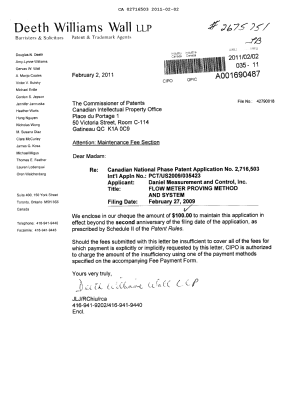 Document de brevet canadien 2716503. Taxes 20101202. Image 1 de 1