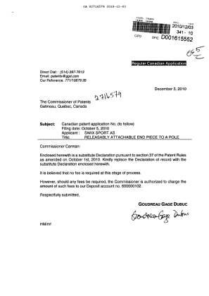 Canadian Patent Document 2716579. Correspondence 20091203. Image 1 of 2