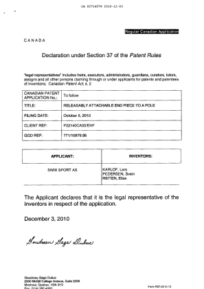 Document de brevet canadien 2716579. Correspondance 20091203. Image 2 de 2