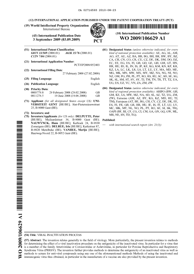 Document de brevet canadien 2716593. Abrégé 20091223. Image 1 de 1