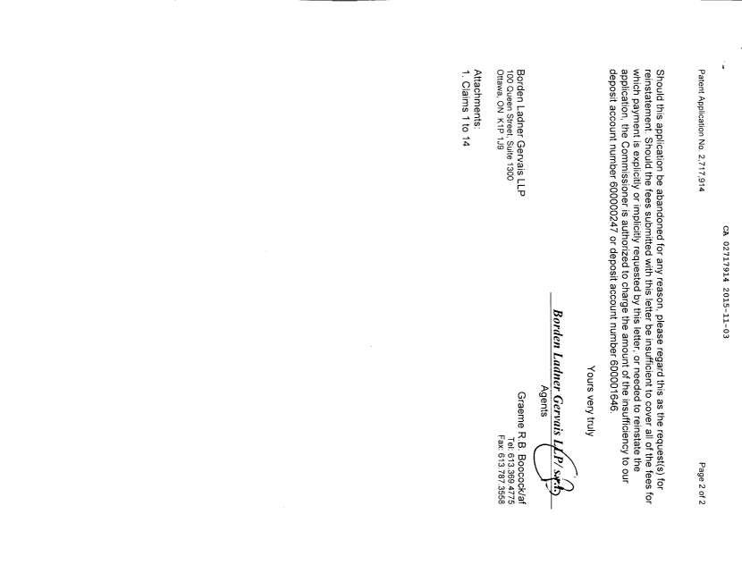 Document de brevet canadien 2717914. Poursuite-Amendment 20141203. Image 2 de 5