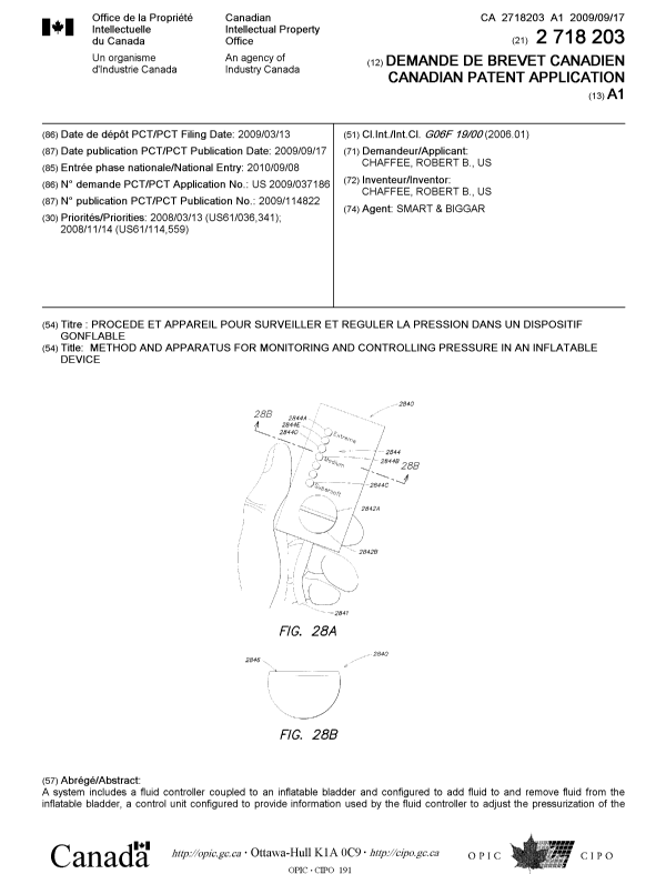 Document de brevet canadien 2718203. Page couverture 20101210. Image 1 de 2
