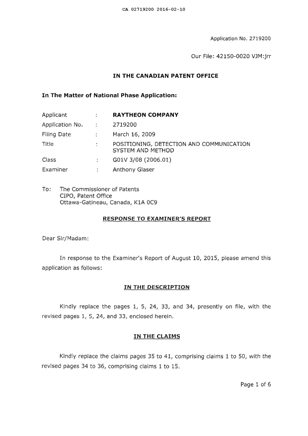 Document de brevet canadien 2719200. Poursuite-Amendment 20151210. Image 2 de 15