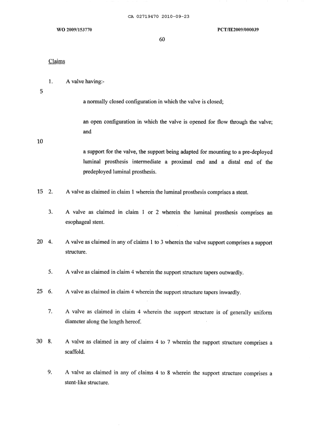 Document de brevet canadien 2719470. Revendications 20091223. Image 1 de 5