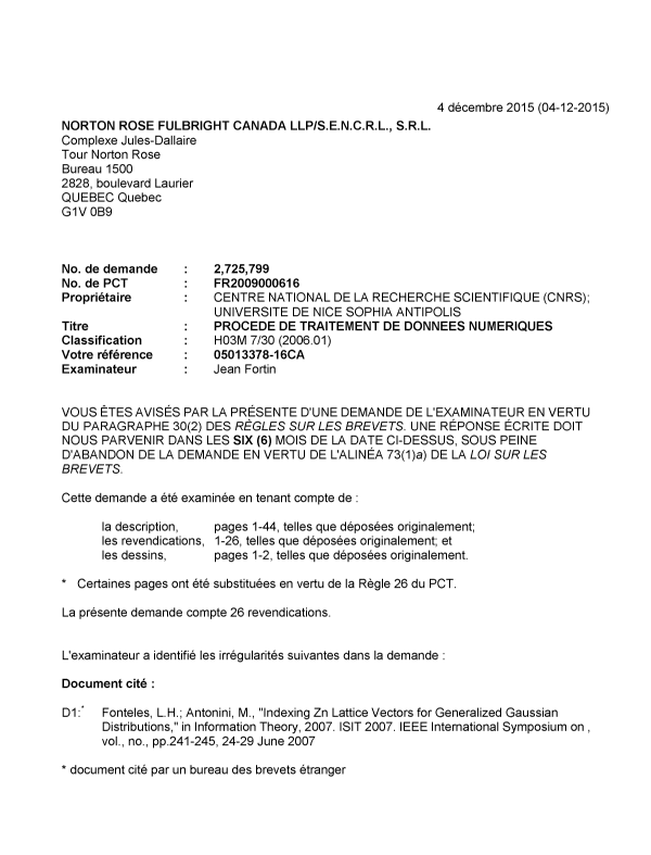 Document de brevet canadien 2725799. Poursuite-Amendment 20141204. Image 1 de 3