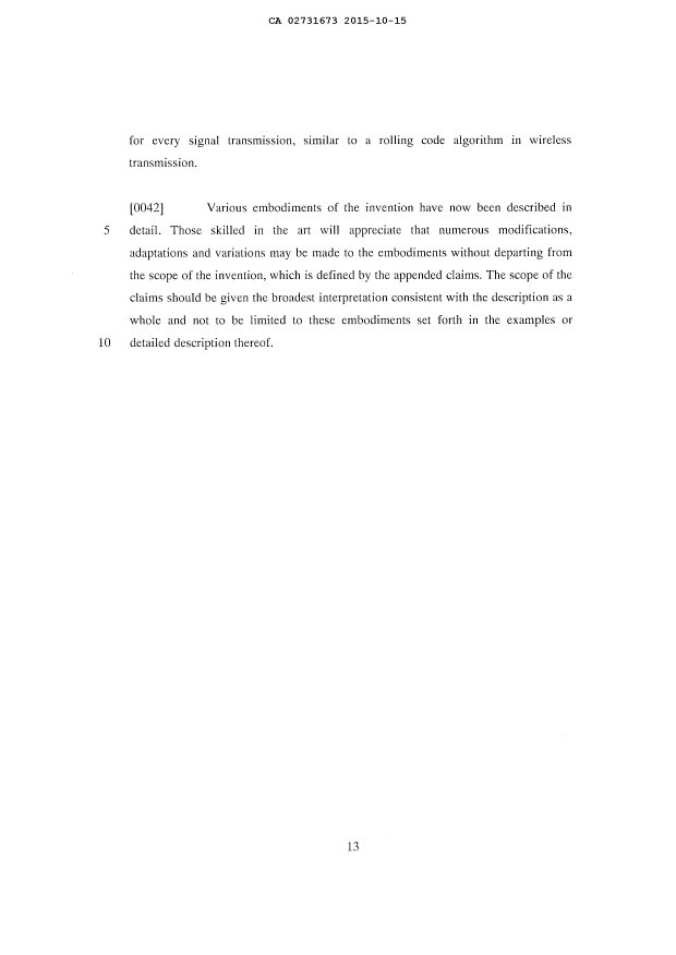Canadian Patent Document 2731673. Description 20151015. Image 13 of 13