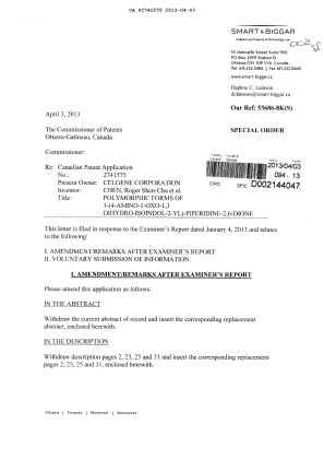 Document de brevet canadien 2741575. Poursuite-Amendment 20121203. Image 1 de 20