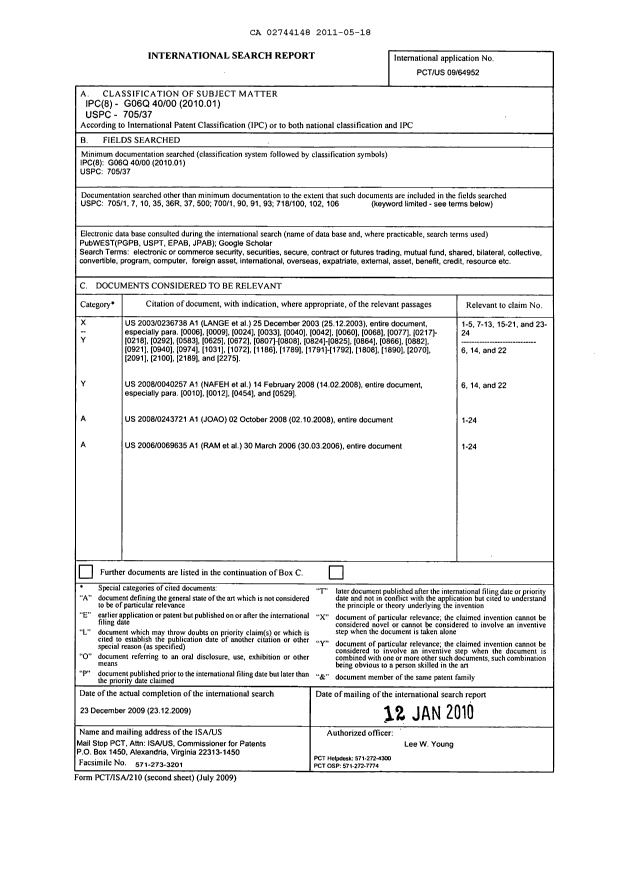 Document de brevet canadien 2744148. PCT 20110518. Image 1 de 10