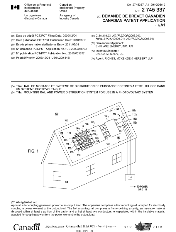 Canadian Patent Document 2745337. Cover Page 20110801. Image 1 of 1