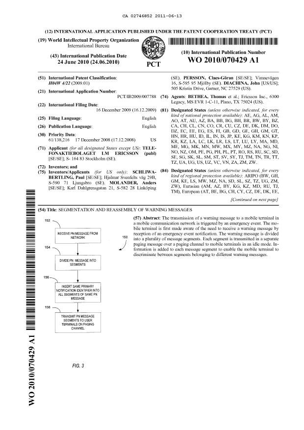 Document de brevet canadien 2746852. Abrégé 20110613. Image 1 de 2