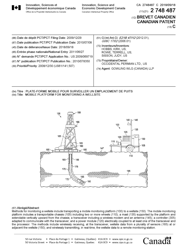 Document de brevet canadien 2748487. Page couverture 20180817. Image 1 de 1