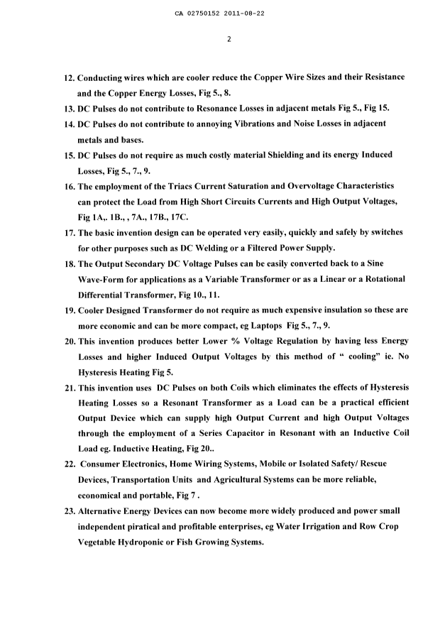 Document de brevet canadien 2750152. Revendications 20101222. Image 2 de 3
