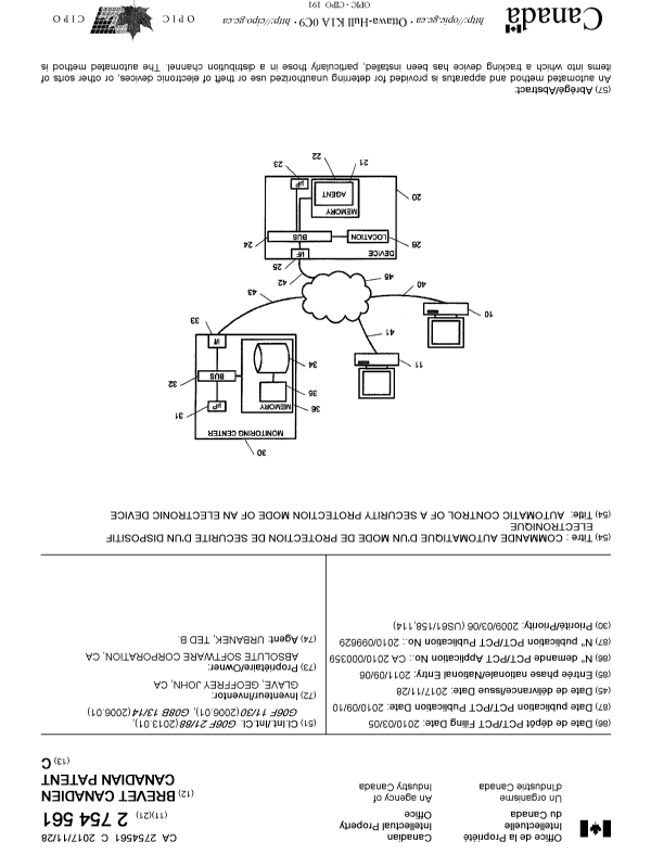 Canadian Patent Document 2754561. Cover Page 20161202. Image 1 of 2