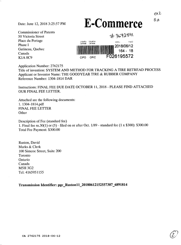 Canadian Patent Document 2762175. Final Fee 20180612. Image 1 of 2