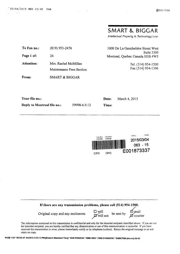 Canadian Patent Document 2763748. Correspondence 20150304. Image 2 of 3