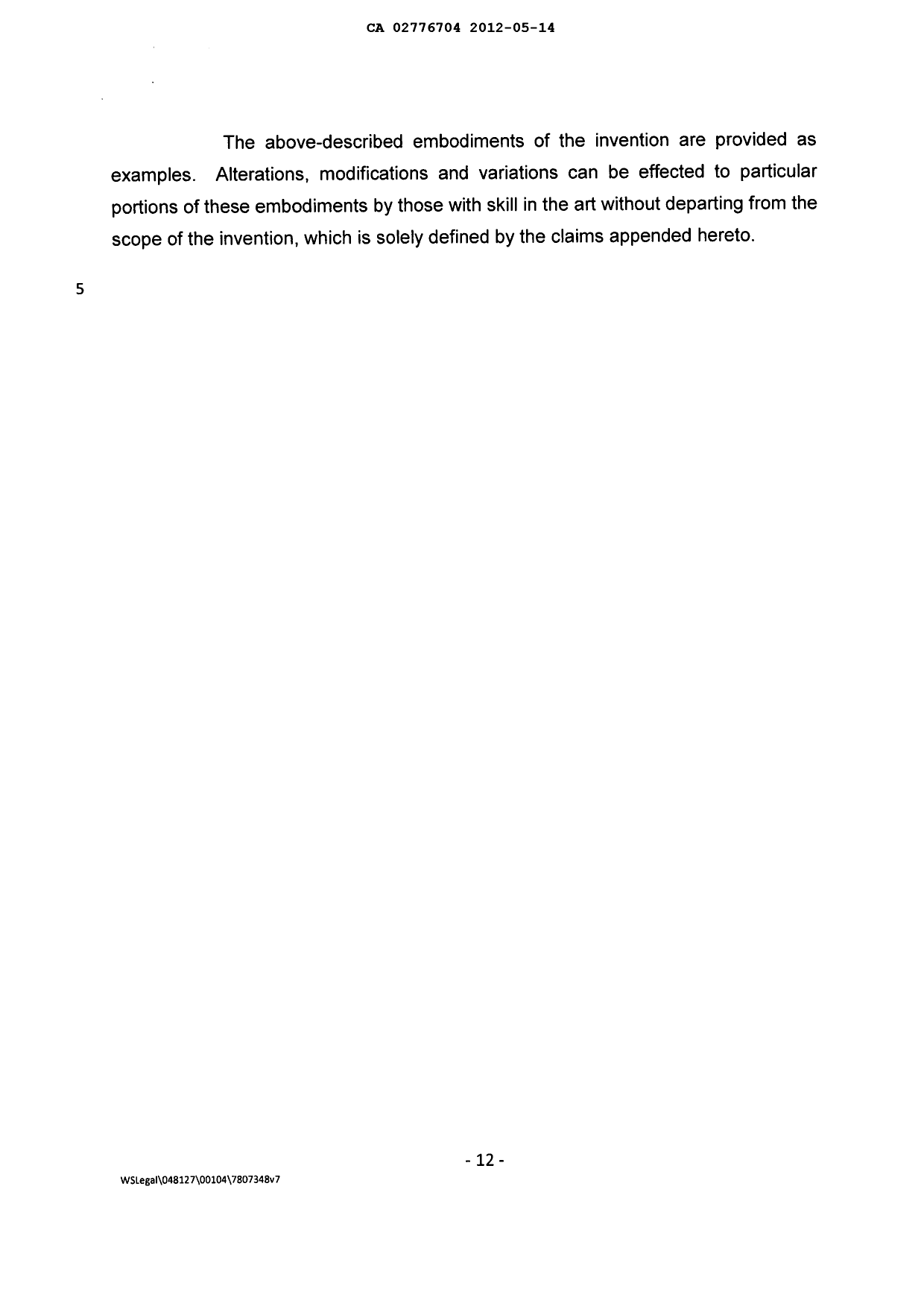 Document de brevet canadien 2776704. Description 20111214. Image 12 de 12