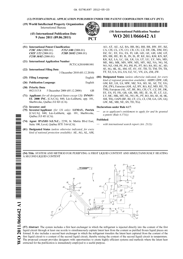 Document de brevet canadien 2781697. Abrégé 20120523. Image 1 de 1