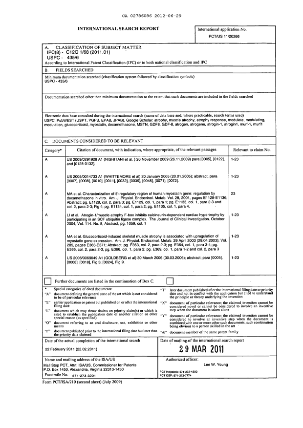 Canadian Patent Document 2786086. PCT 20120629. Image 1 of 1