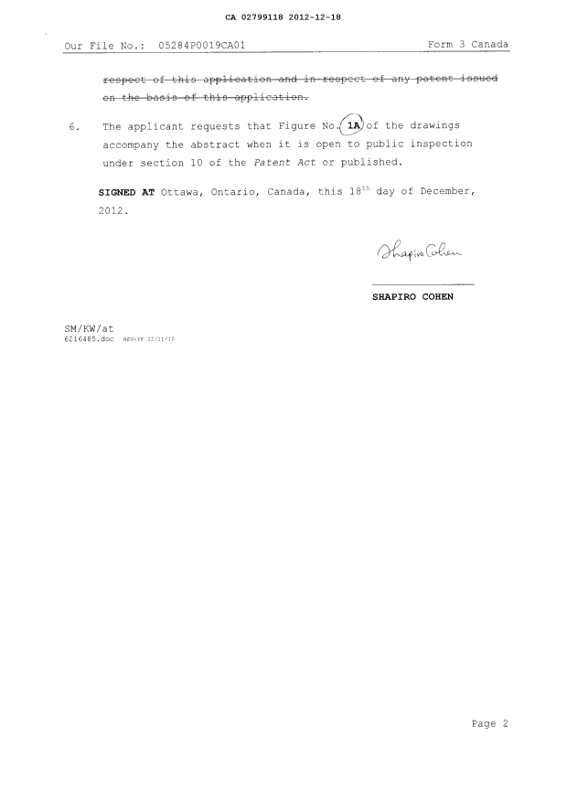 Canadian Patent Document 2799118. Assignment 20121218. Image 4 of 4