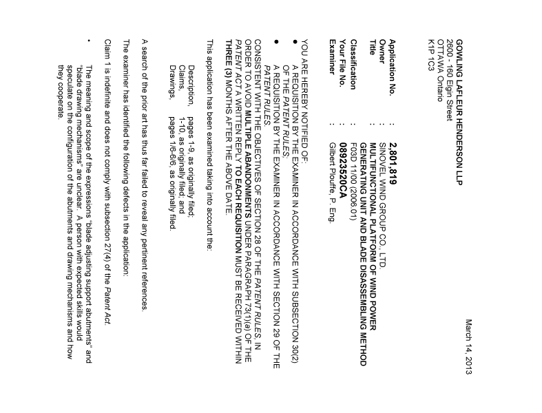 Canadian Patent Document 2801819. Prosecution-Amendment 20121214. Image 1 of 3