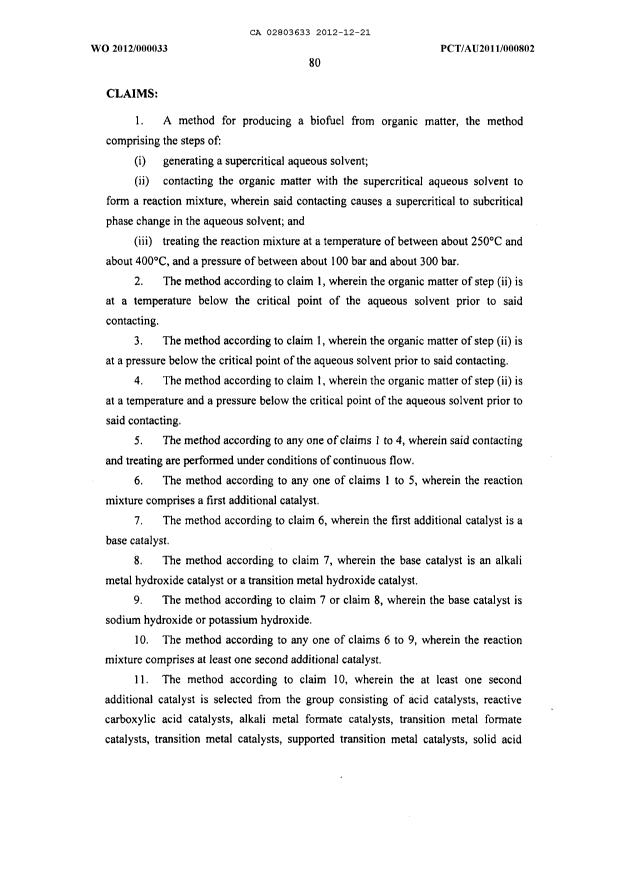 Document de brevet canadien 2803633. Revendications 20121221. Image 1 de 4