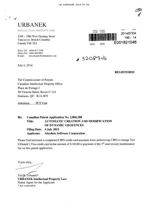 Canadian Patent Document 2804188. Fees 20131204. Image 1 of 1
