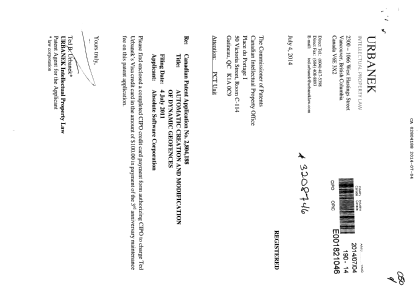 Document de brevet canadien 2804188. Taxes 20131204. Image 1 de 1