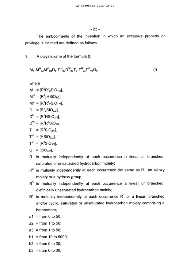 Document de brevet canadien 2806383. Revendications 20121220. Image 1 de 5