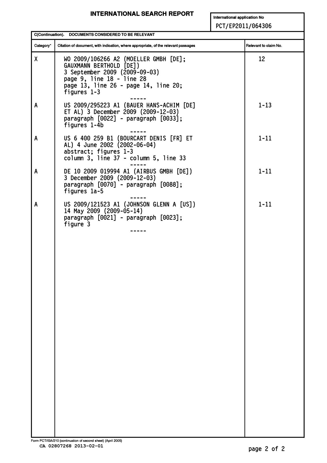 Document de brevet canadien 2807268. PCT 20121201. Image 2 de 5
