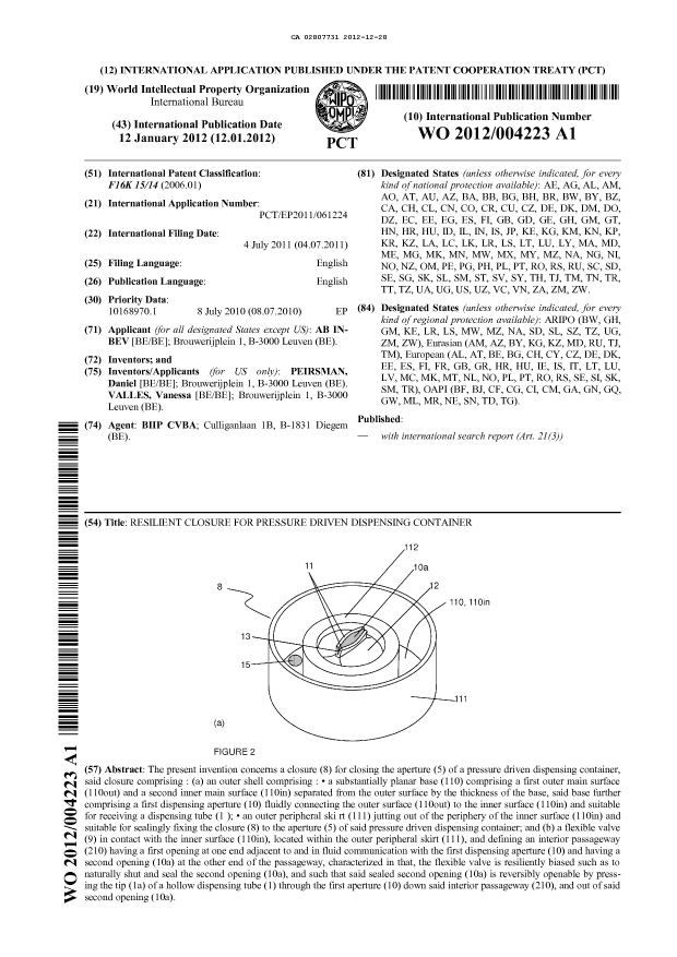 Document de brevet canadien 2807731. Abrégé 20111228. Image 1 de 1