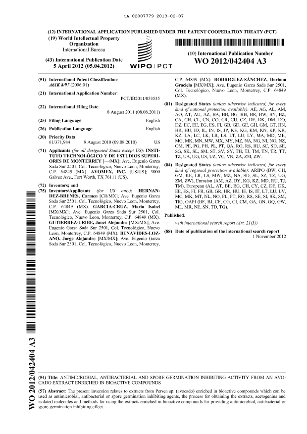 Document de brevet canadien 2807779. Abrégé 20130207. Image 1 de 1