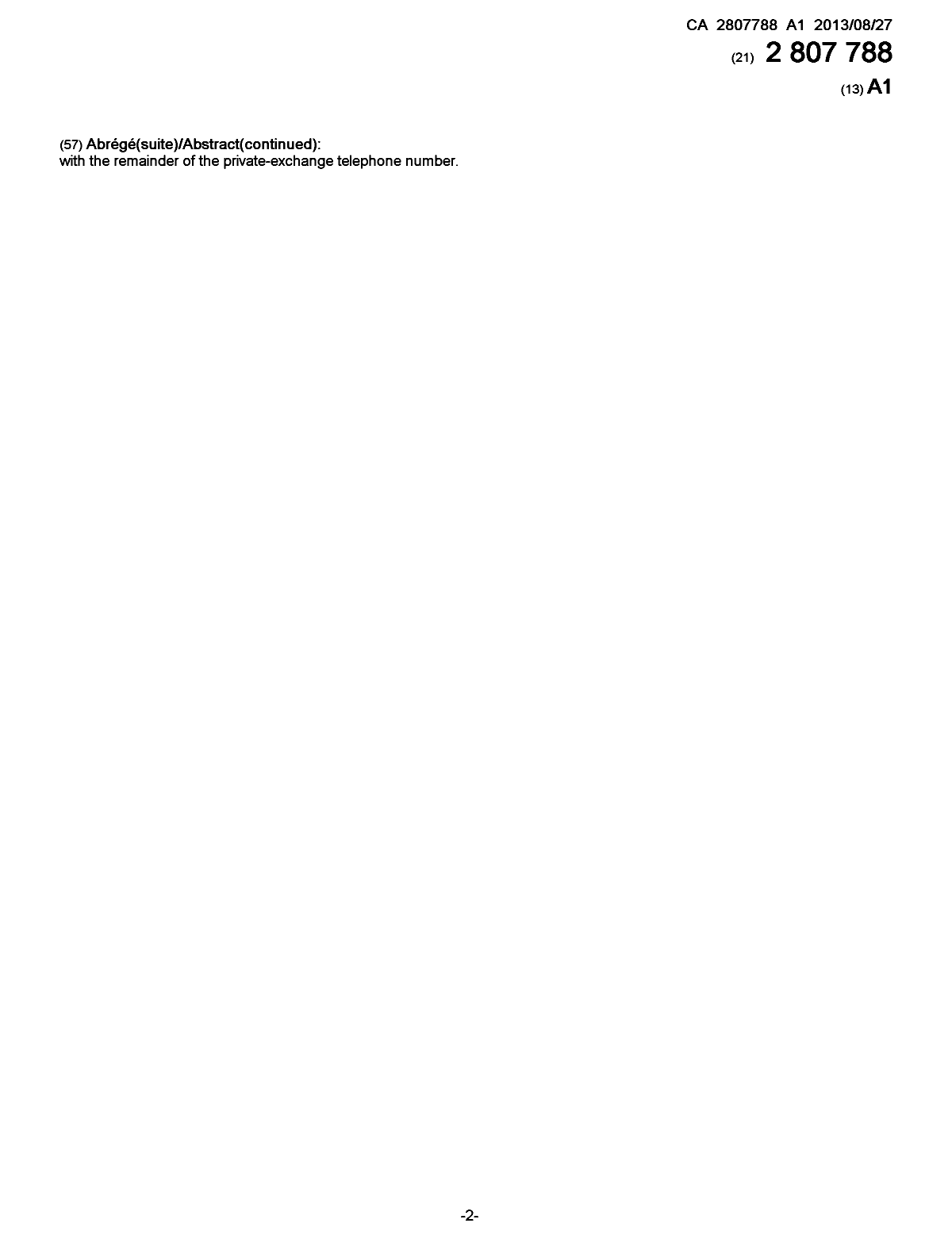 Document de brevet canadien 2807788. Page couverture 20121203. Image 2 de 2