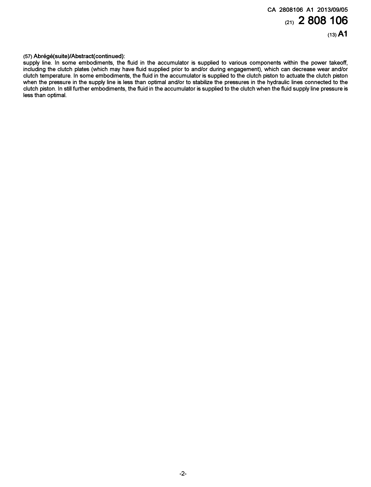 Document de brevet canadien 2808106. Page couverture 20121209. Image 2 de 2