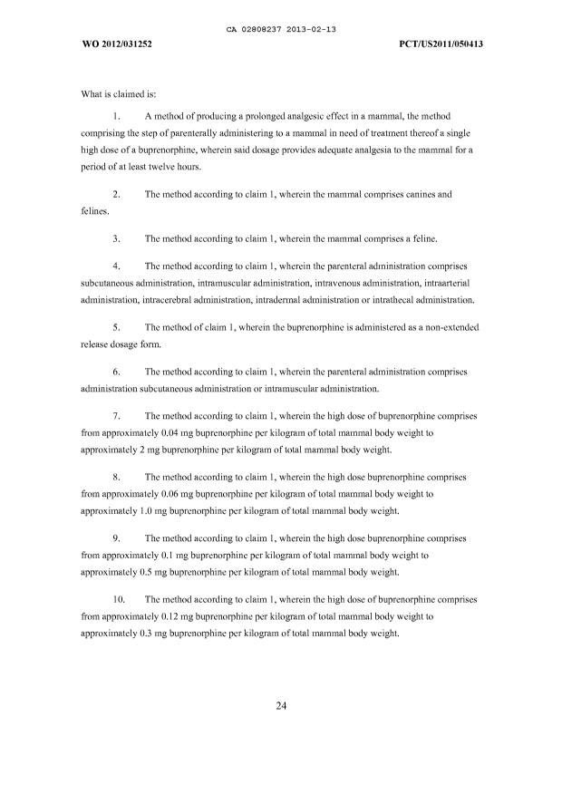 Document de brevet canadien 2808237. Revendications 20130213. Image 1 de 3