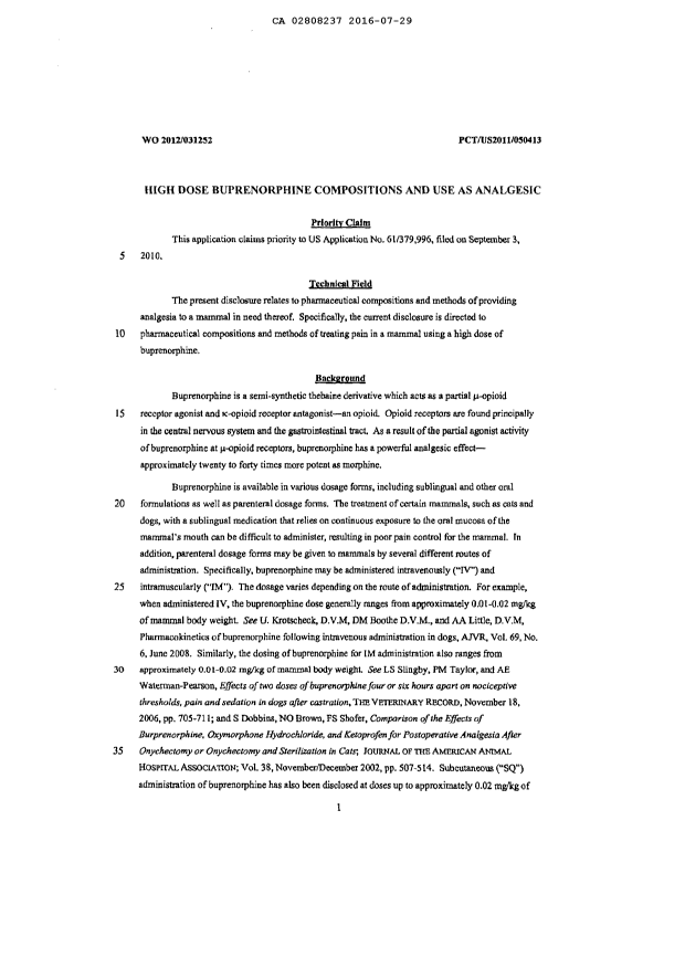 Document de brevet canadien 2808237. Description 20151229. Image 1 de 23