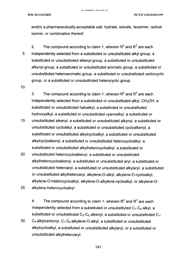 Document de brevet canadien 2808277. Revendications 20121213. Image 2 de 41