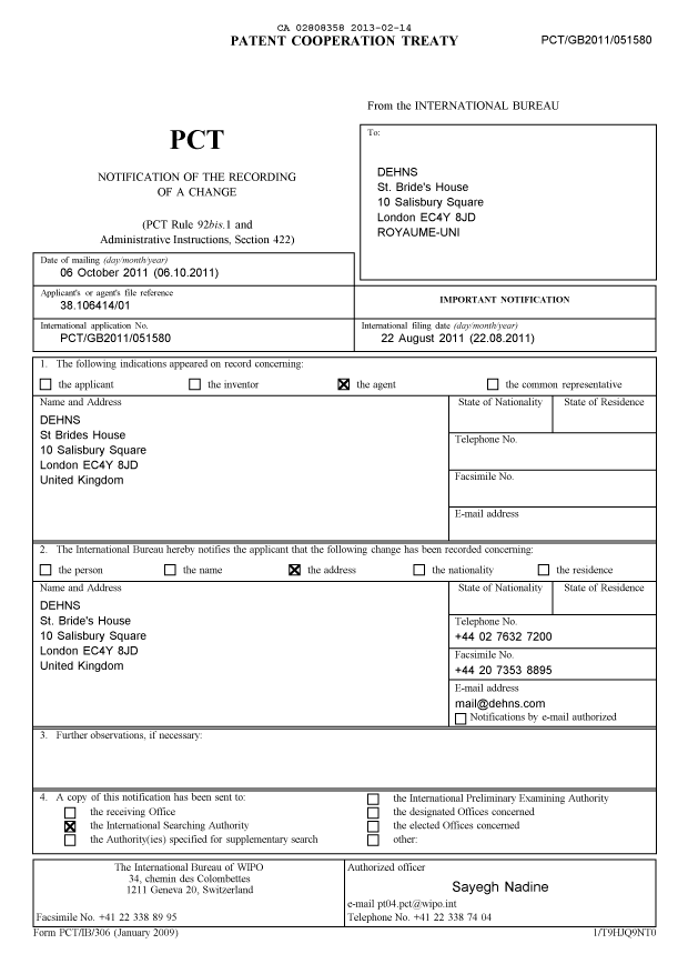 Document de brevet canadien 2808358. PCT 20121214. Image 1 de 16