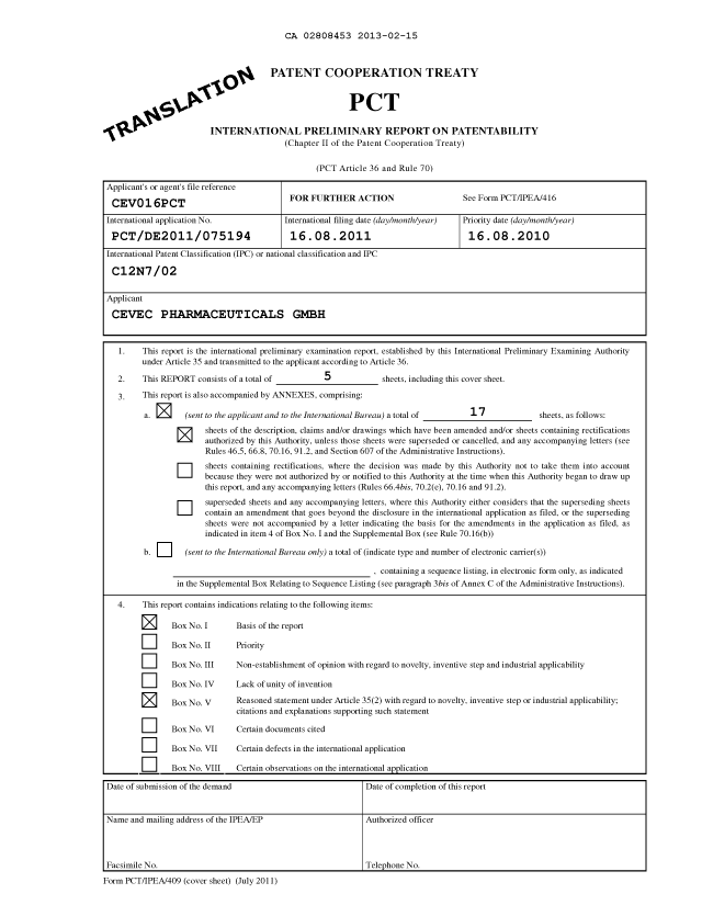 Document de brevet canadien 2808453. PCT 20130215. Image 1 de 11